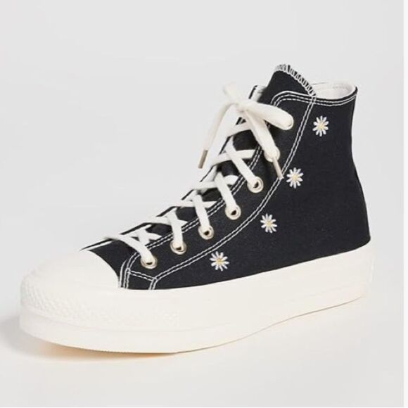 Converse Sneakers Lift Platform Sunflower HighTops Chuck Taylor Black Size 7.5 - Picture 11 of 12